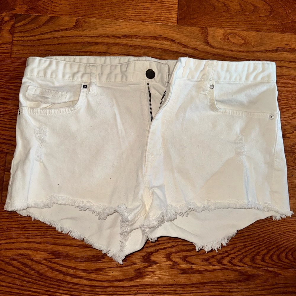 White Jean shorts